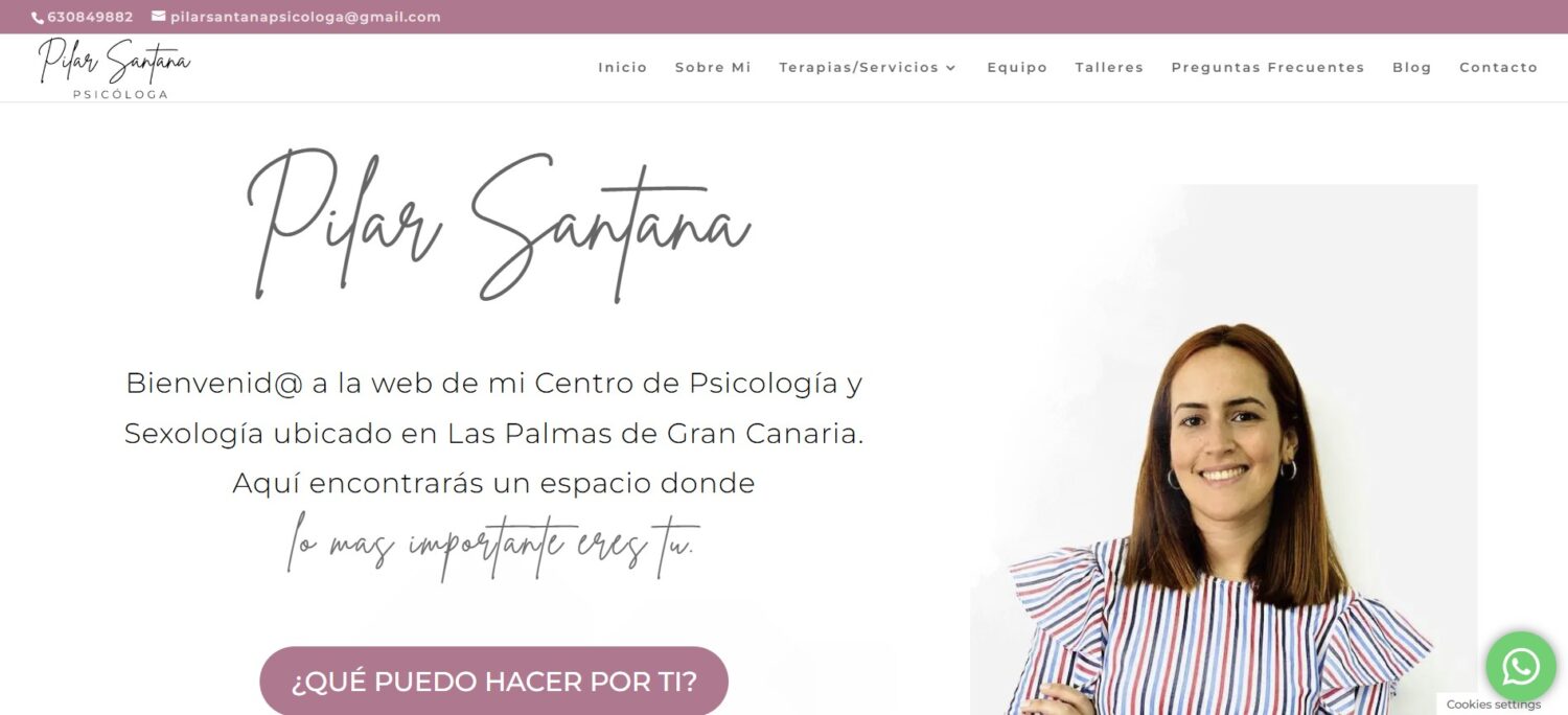 Web de Pilar Santana, psicóloga y sexóloga en Las Palmas de Gran Canaria, diseñada por MYPO