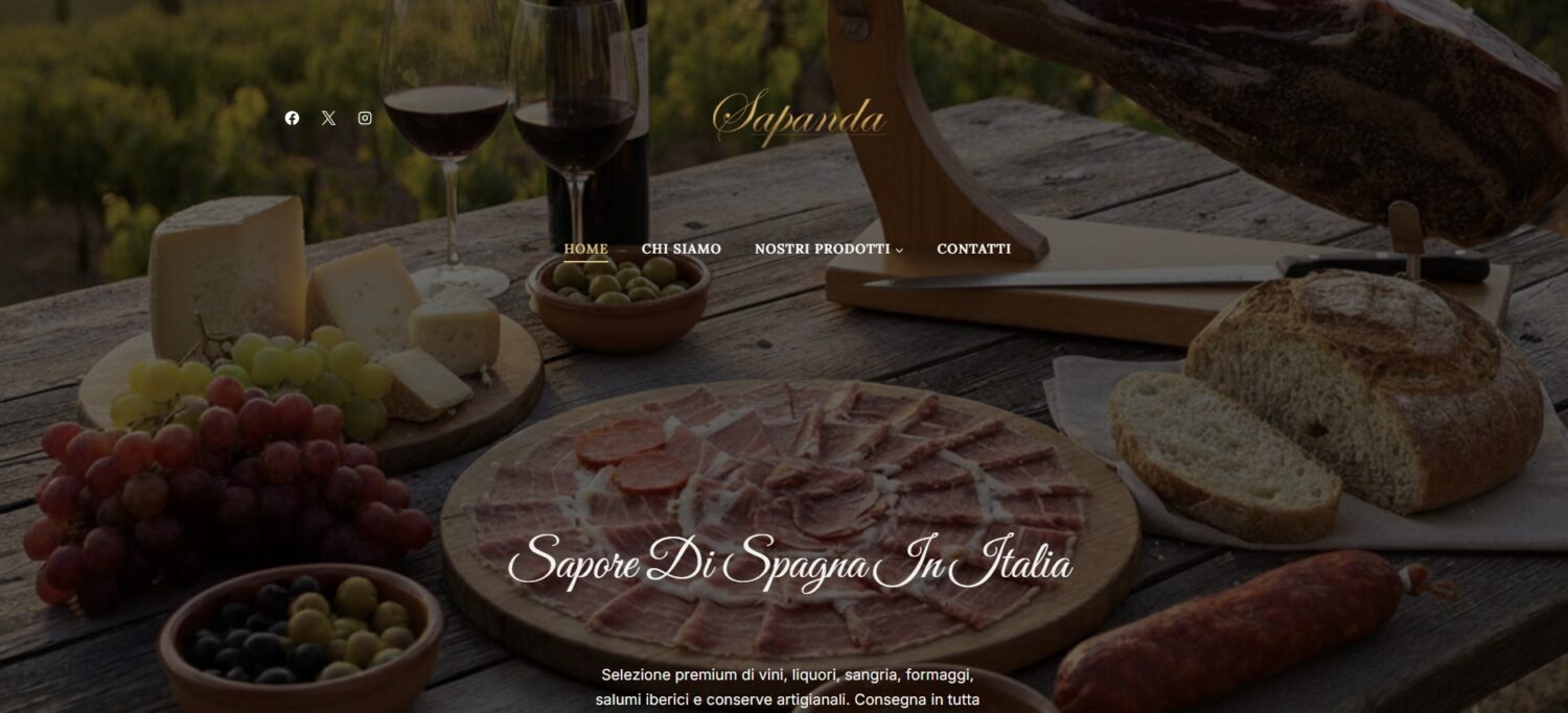 Web de Sapanda, tienda de productos gourmet españoles en Italia, diseñada por MYPO