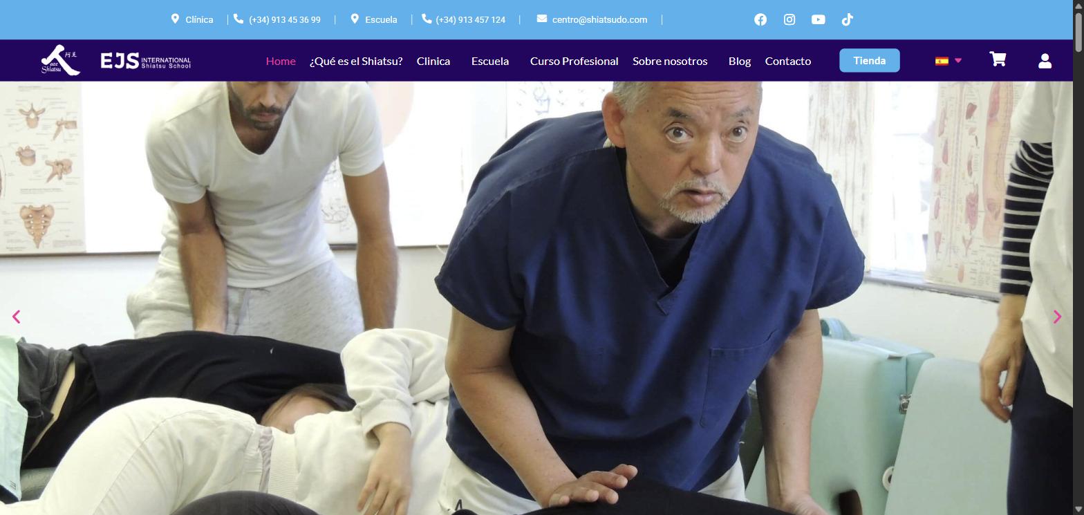 Web de Shiatsudo, escuela y clínica japonesa de shiatsu en Madrid, diseñada por MYPO